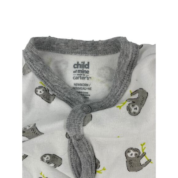 Carter's Cloud Island Bundle Lot of 3 Footed One Piece Pajamas Newborn Baby - Picture 5 of 10